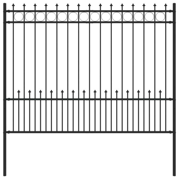 Ограда с Spike пръстен Черно 200 x 200 cm
