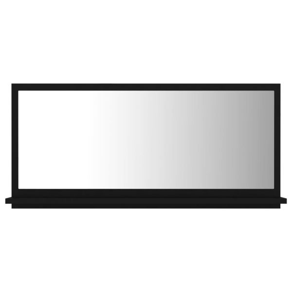 Огледало за баня, черно, 80x10,5x37 см, ПДЧ