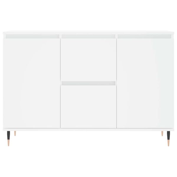 Сайдборд, бял, 101,5x35x70 см, инженерно дърво