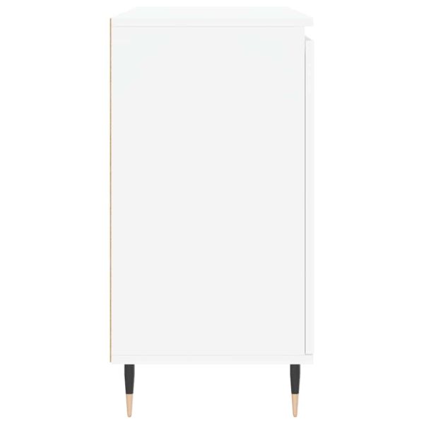 Сайдборд, бял, 101,5x35x70 см, инженерно дърво