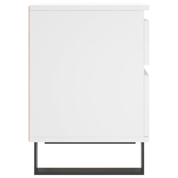 Нощни шкафчета, 2 бр, бели, 40x35x50 см, инженерно дърво