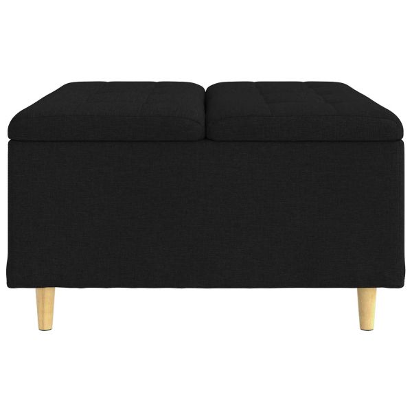 Стол с бутон с възглавница Черно 80 x 80 x 45 cm текстил