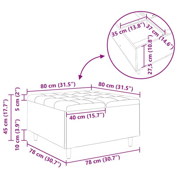 Стол с бутон с възглавница Тъмен зелен 80 x 80 x 45 cm Кадифе