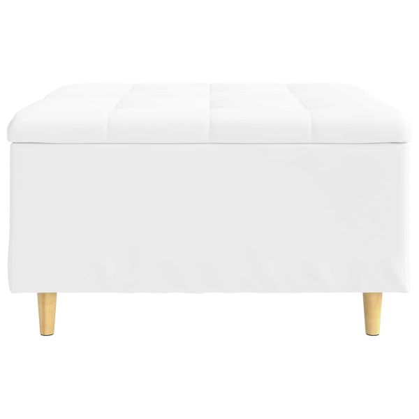 Стол с бутон с възглавница Бяло 80 x 80 x 45 cm Изкуствена