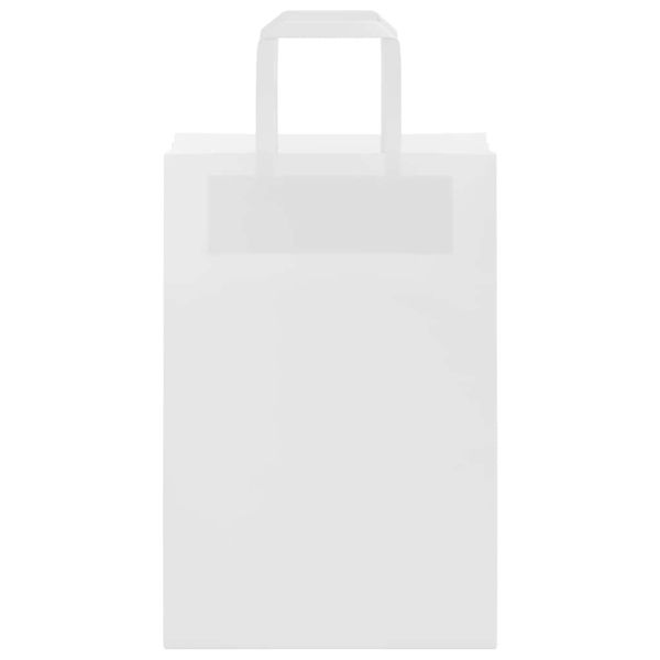 Хартиени торбички 50 бр с дръжки бели 21x11x31 см