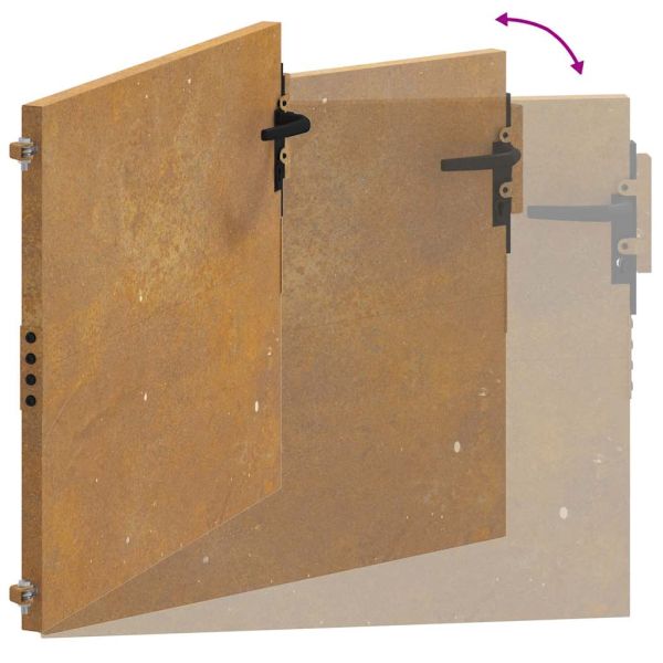 Градинска порта 100x100 см, кортенова стомана