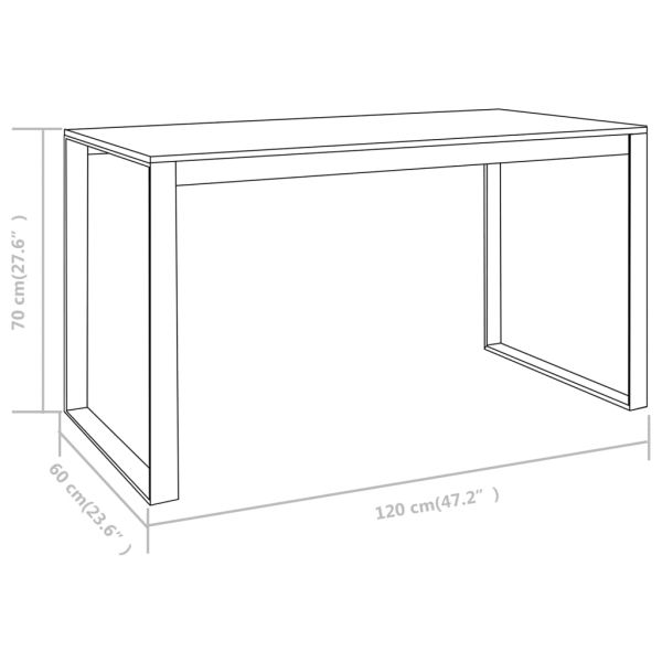Компютърно бюро, черно и цвят дъб, 120x60x70 см