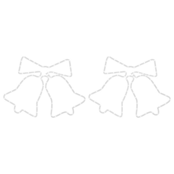 Фигури коледни звънчета със 72 светодиода, 2 бр, 50x56 см