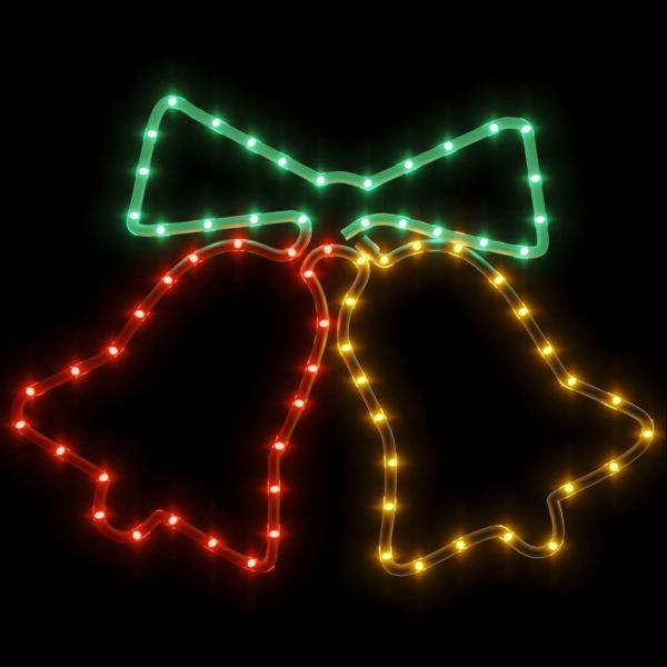 Фигури коледни звънчета със 72 светодиода, 2 бр, 50x56 см