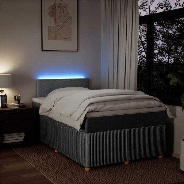 Боксспринг легло с матрак, светлосиво, 120x200 см, плат