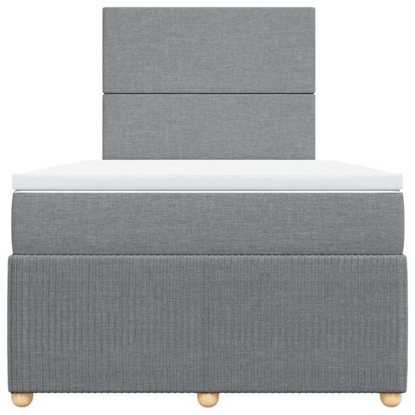 Боксспринг легло с матрак, светлосиво, 120x200 см, плат