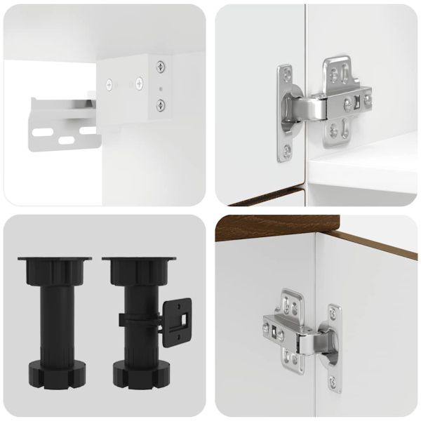 Комплект кухненски шкафове, 7 части, "Porto", кафяв дъб, инженерна дървесина