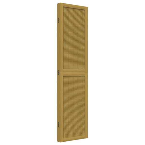 Разделител за стая, 4 панела, кафяв, дърво пауловния масив