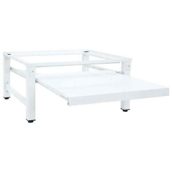 Поставка за пералня с издърпващ се рафт, бяла