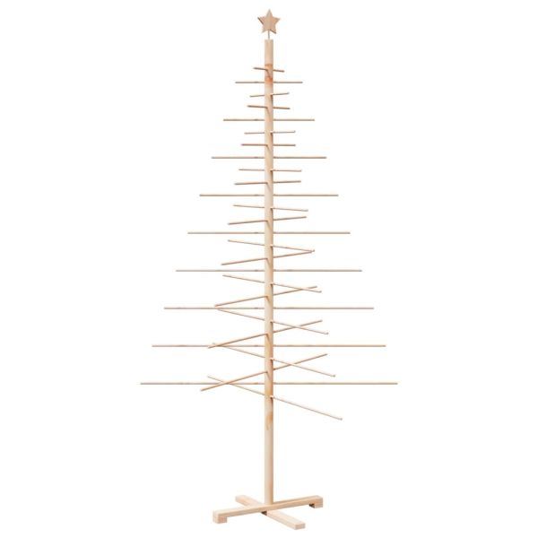 Дървена коледна елха за декорация 210 cm масивна дървесина бор