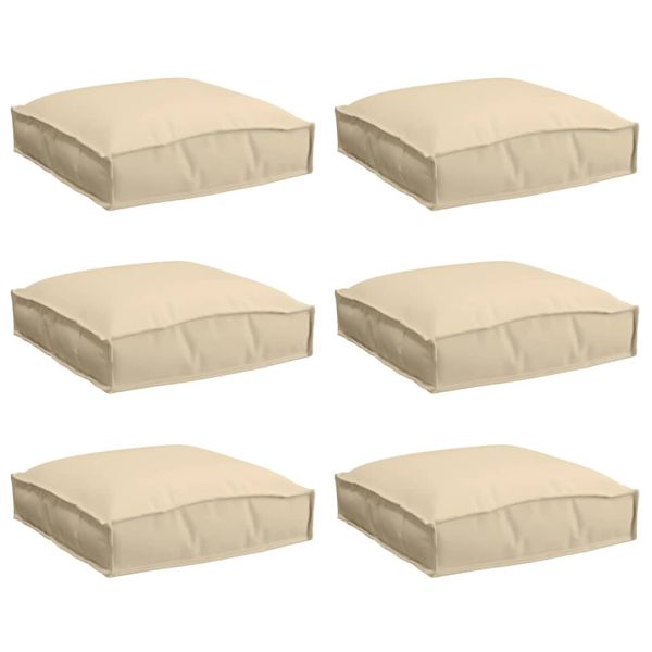 Възглавница 6 pcs Бежово 40 x 40 x 8 см Оксфордска тъкан
