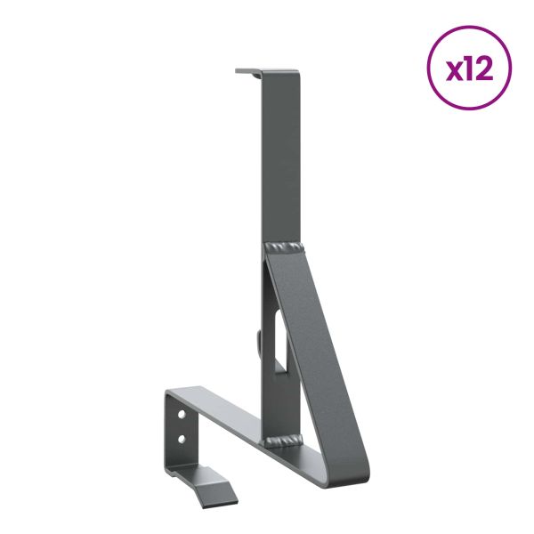 Поддръжка на снегозащита 12 pcs Антрацит 29,5 x 3 x 34,5 см