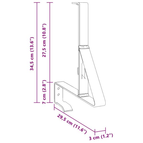 Поддръжка на снегозащита 2 pcs Червено 29,5 x 3 x 34,5 см