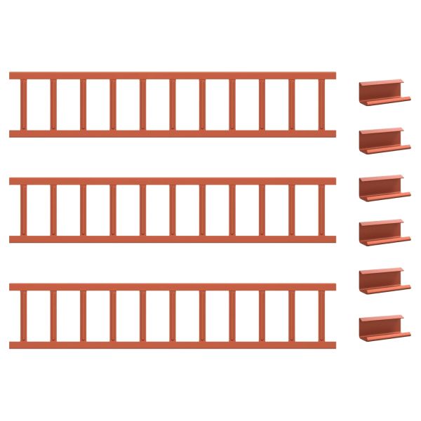 Снегозадържател за покрив Червено 300 x 2,5 x 20 см Стомана