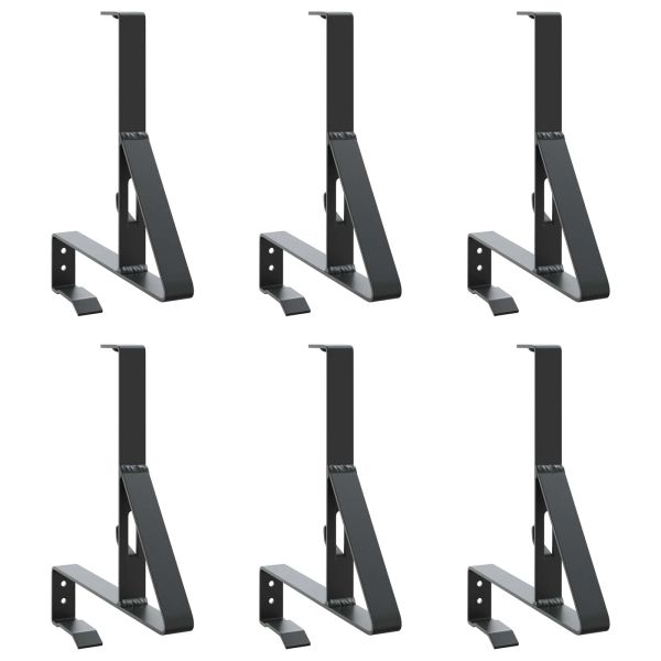 Поддръжка на снегозащита 6 pcs Черно 29,5 x 3 x 34,5 см Стомана