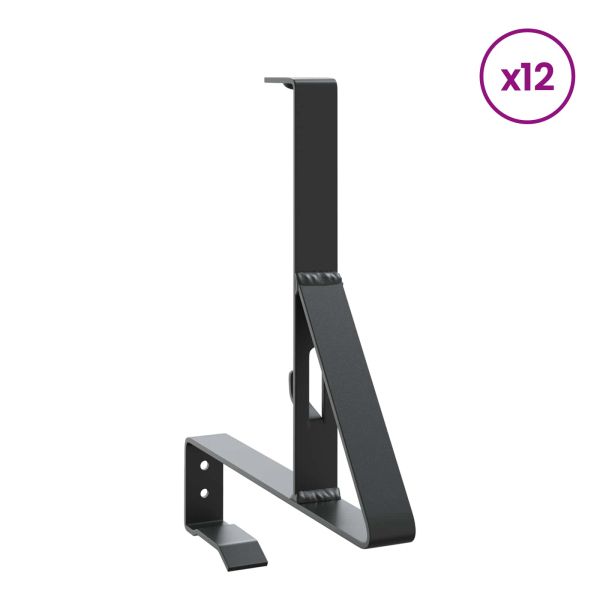 Поддръжка на снегозащита 12 pcs Черно 29,5 x 3 x 34,5 см