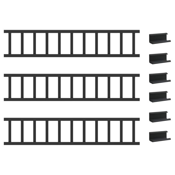 Снегозадържател за покрив Черно 300 x 2,5 x 20 см Стомана