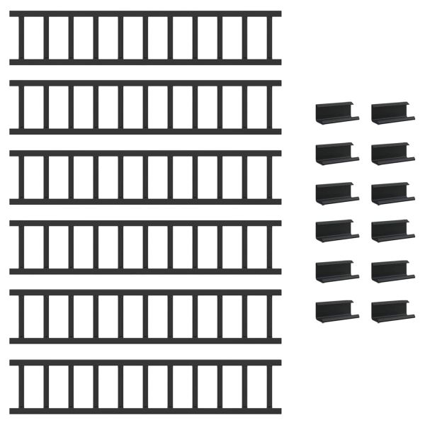 Снегозадържател за покрив Черно 600 x 2,5 x 20 см Стомана
