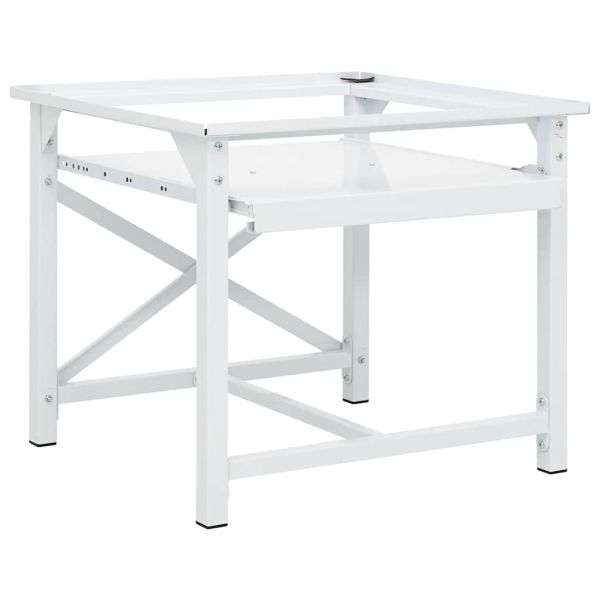 Поставка за пералня с издърпващ се рафт, бяла