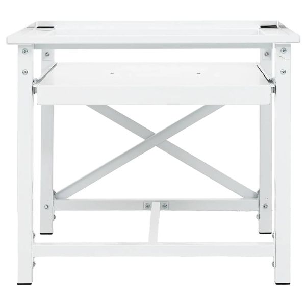 Поставка за пералня с издърпващ се рафт, бяла