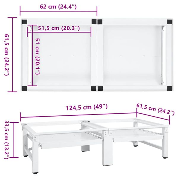 Стойка за пералня и сушилня с изтеглящи се рафтове, бяла