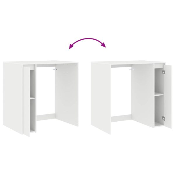 Шкаф за пералня с врата Бяло 87 x 60 x 89 см Инженерно дърво