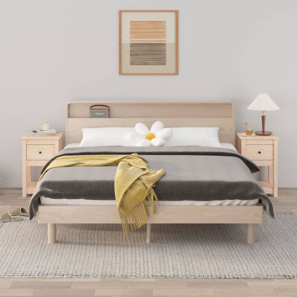 Нощни шкафчета, 2 бр, 40x35x61,5 см, борово дърво масив