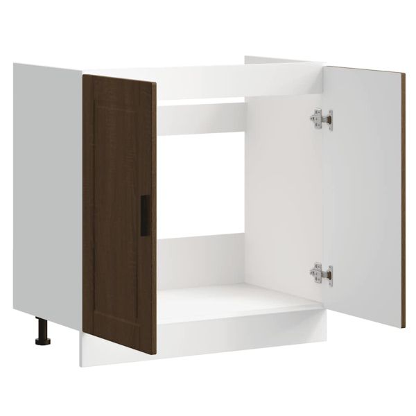 Шкаф за мивка, Porto, кафяв дъб, 80x46x81,5 см, инженерно дърво