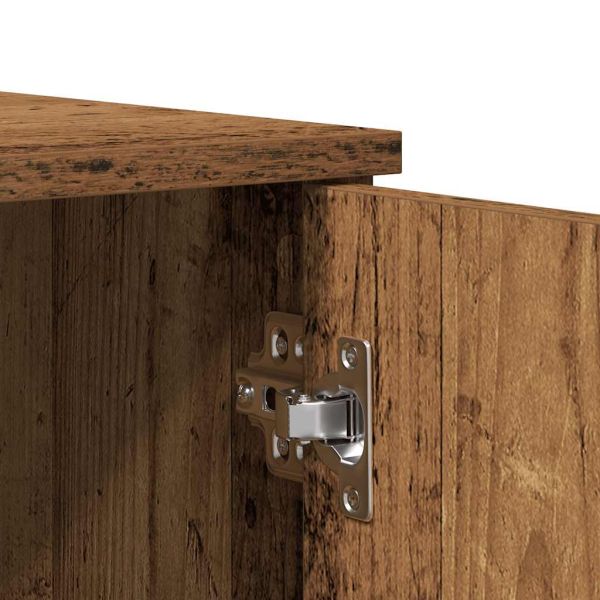 Шкаф за обувки, старо дърво, 80x39x178 см, инженерно дърво