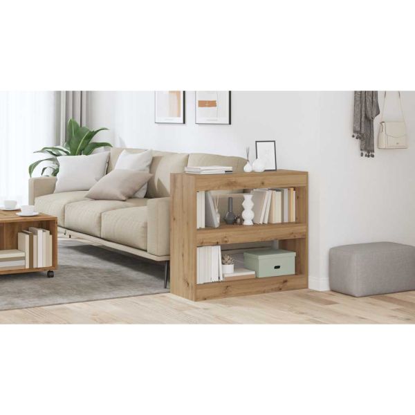 Библиотека/разделител за стая, дъб артизан, 80x30x72 см