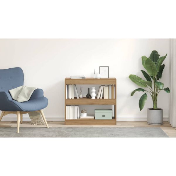 Библиотека/разделител за стая, дъб артизан, 80x30x72 см
