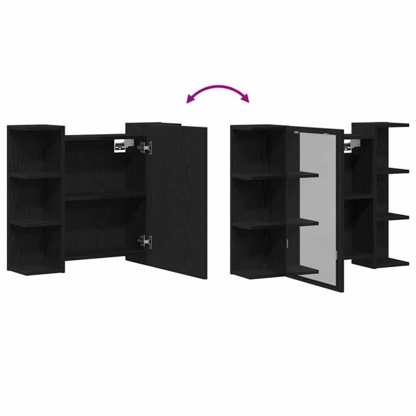 Шкаф с огледало Черния дъб 80 x 20,5 x 64 см Инженерно дърво