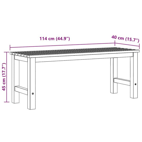 Градинска пейка, 114 см, тик масив