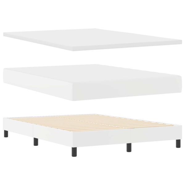 Легло с пружинирана основа Бяло 160 x 200 cm Изкуствена