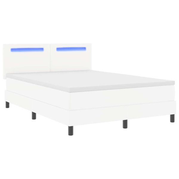 Легло с пружинирана основа Бяло 160 x 200 cm Изкуствена