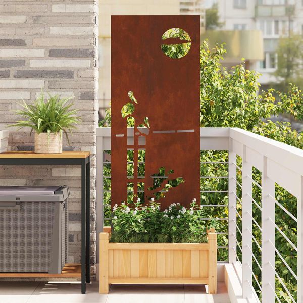 Екран за градинска неприкосновеност Ръждясало 50 x 140 см