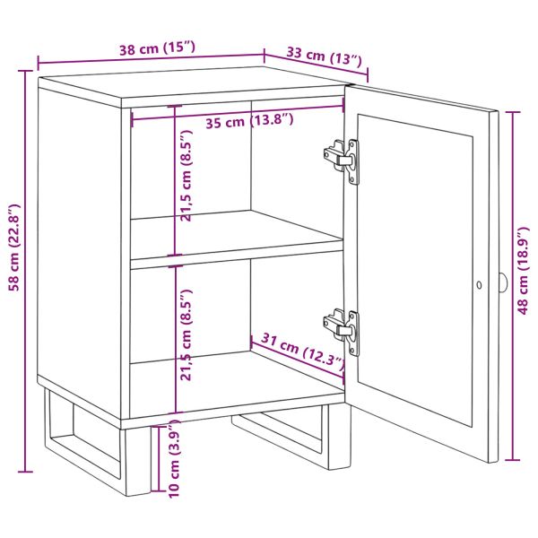 Шкаф за баня Кафяво 38 x 33 x 58 см Солидно мангово дърво
