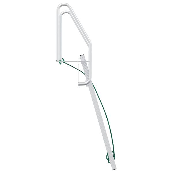 Стълба за кей с 5 стъпала Сребрист 58 x 77 x 191 см Алуминий