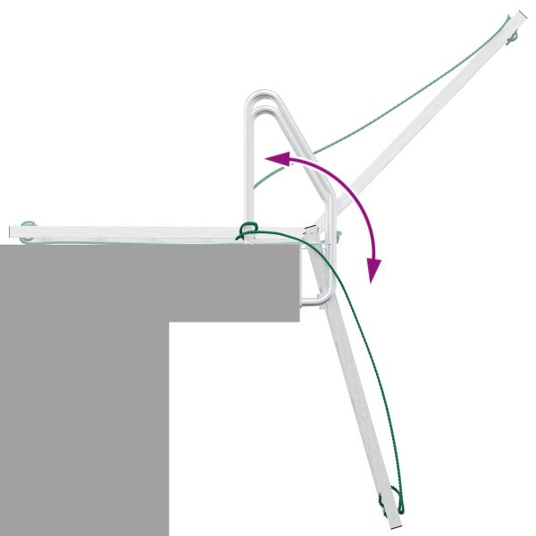Стълба за кей с 5 стъпала Сребрист 58 x 77 x 191 см Алуминий
