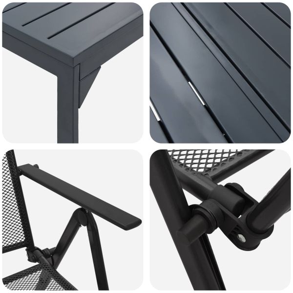 Комплект за хранене в градината 9 pcs Антрацит Стомана