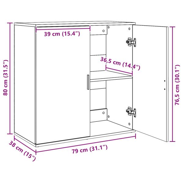 Служебен шкаф Дъб 79 x 38 x 80 см Инженерно дърво