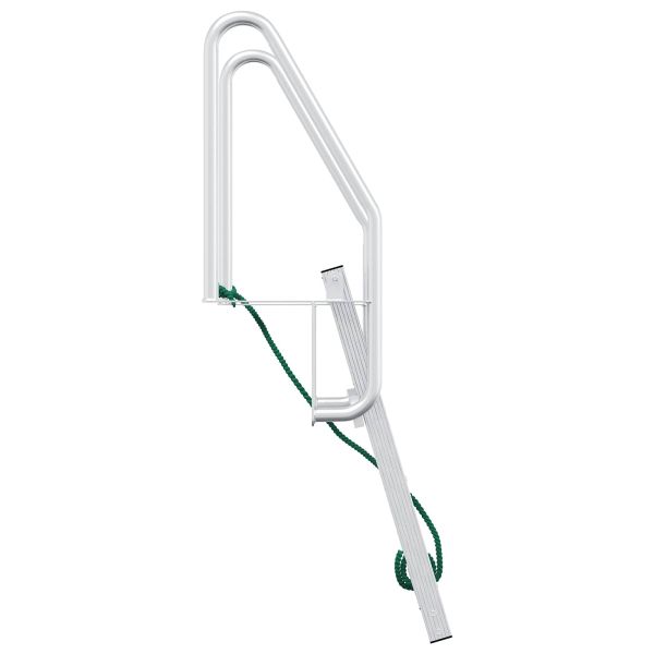 Лестница за кей с 3 стъпала Сребрист 58 x 77 x 144 см Алуминий