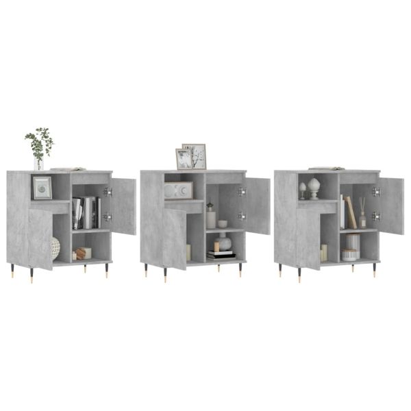 Сайдборди, 3 бр, бетонно сиви, инженерно дърво