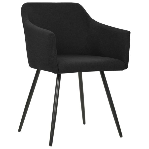 323099 Dining Chairs 2 pcs Black Fabric