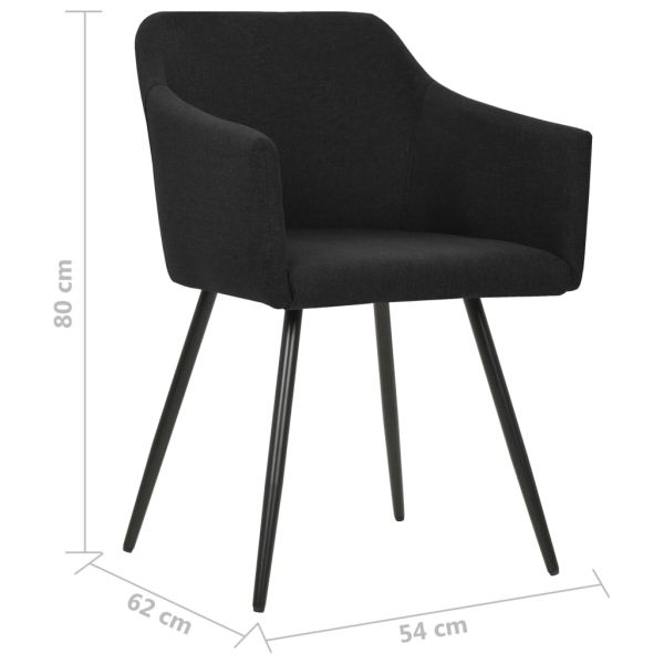 323099 Dining Chairs 2 pcs Black Fabric